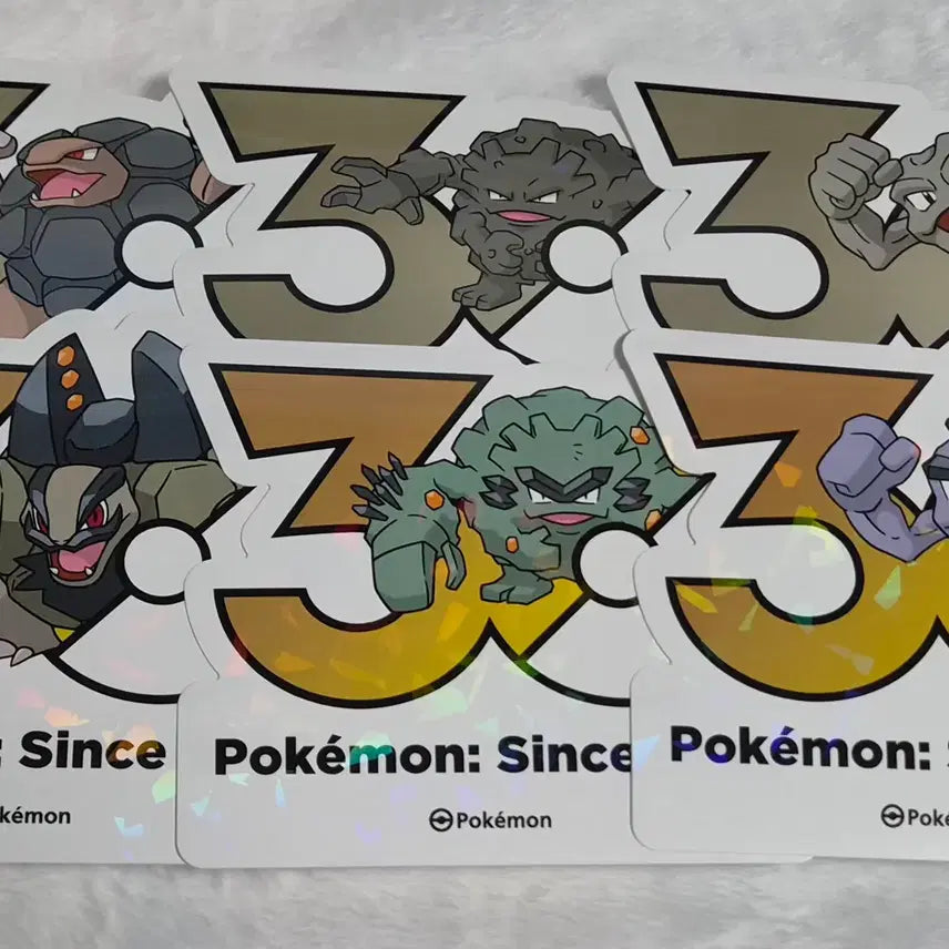 [BUNJANG] Pokemon 30th Anniversary Logo Sticker Set (Roggenrola, Boldore, Gigalith, Alolan Forms) / 포켓몬 30주년 로고 스티커 꼬마돌, 데구리, 딱구리 판매합니다.