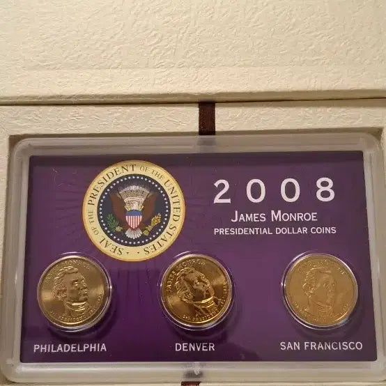 [BUNJANG] 2008 James Monroe Presidential Dollar Coins 3-Coin Set / 2008년 제임스먼로 대통령 3종주화
