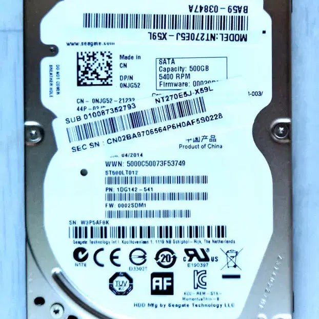 [BUNJANG] Seagate 500GB 2.5" Slim Laptop Internal Hard Drive / 2.5" 500GB 하드디스크(Seagate노트북HDD)