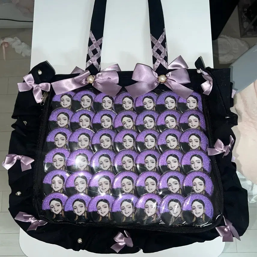 [BUNJANG] Haitani Ran AU Glitter Can Badge Set with A4 ZakkaMart Bag / 도리벤 하이타니 란 이타백 AU 캔뱃지 A4 자카마트