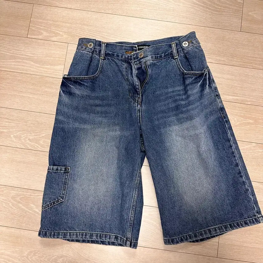 [BUNJANG] LUCKY CHOUETTE Bermuda Pintuck Denim Pants Size 36 / [럭키슈에뜨]버뮤다 핀턱데님 팬츠