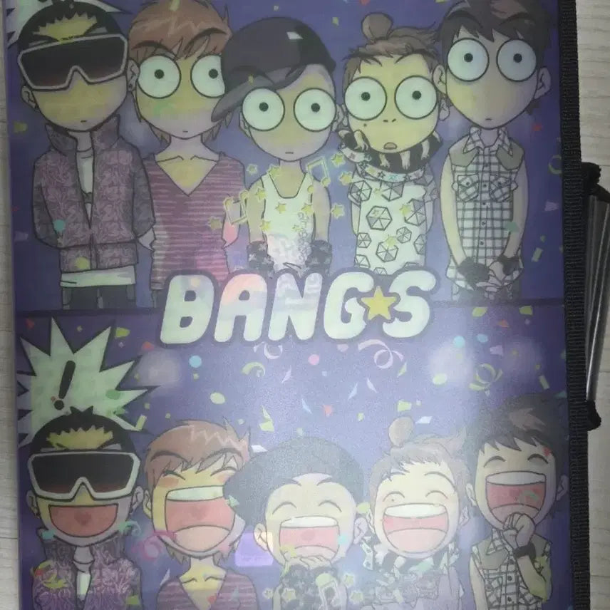 [BUNJANG] Big Bang Bangs Cartoon Stationery Set (Note, Clear File, Diary) / 빅뱅 뱅스 카툰 문구세트 (노트 클리어화일 수첩 구성)