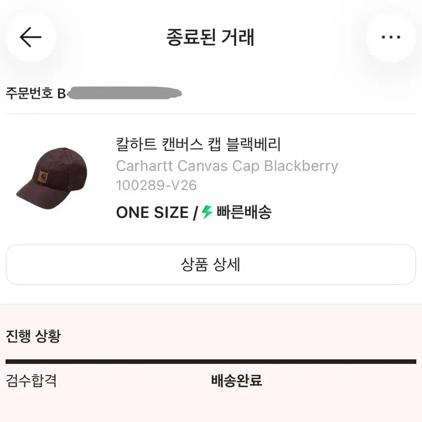 [BUNJANG] Carhartt Canvas Cap Blackberry / 칼하트 캔버스 캡 블랙베리