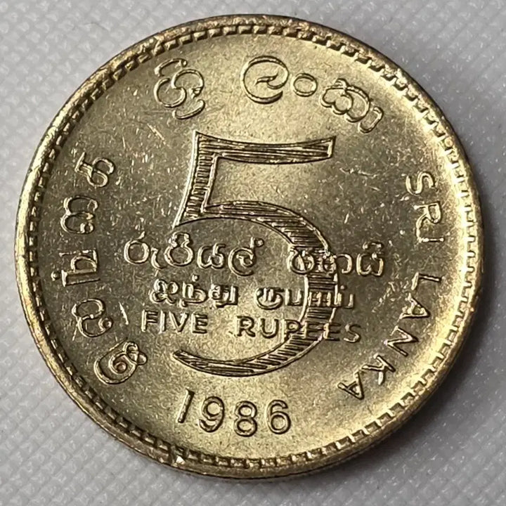 [BUNJANG] 1986 Sri Lanka 5 Rupees Coin / [희귀] 1986년 스리랑카 5루피 동전 zk-4175