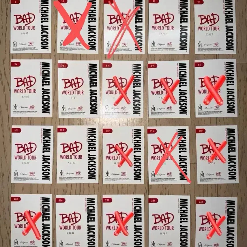 [BUNJANG] Michael Jackson BAD World Tour Numbered Trading Card / 마이클잭슨 BAD 월드투어 트레이딩카드 넘버링 카드