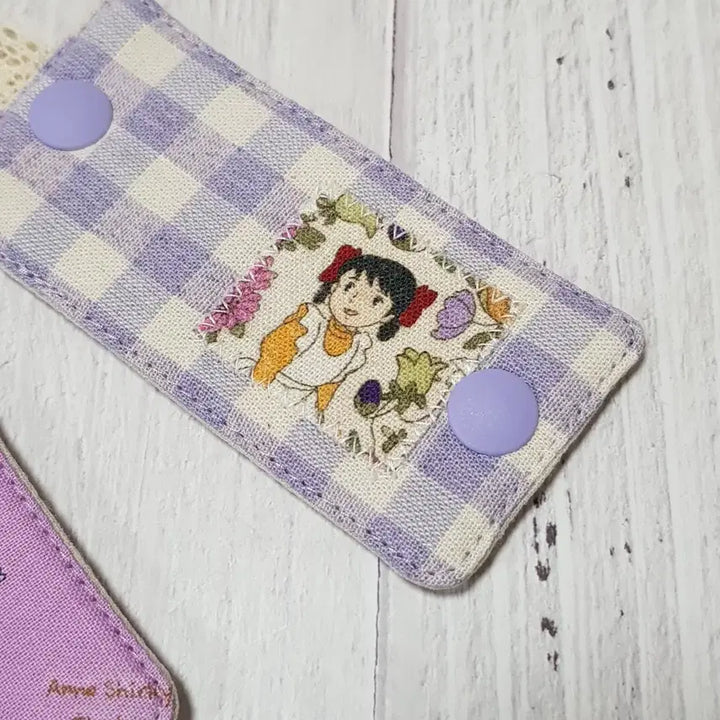 [BUNJANG] Handmade Anne of Green Gables Fabric Earphone Cord Winder Set (Purple, 2 pcs) / {핸드메이드} 빨간머리앤 원단 이어폰줄감개 2개 세트 (보라)