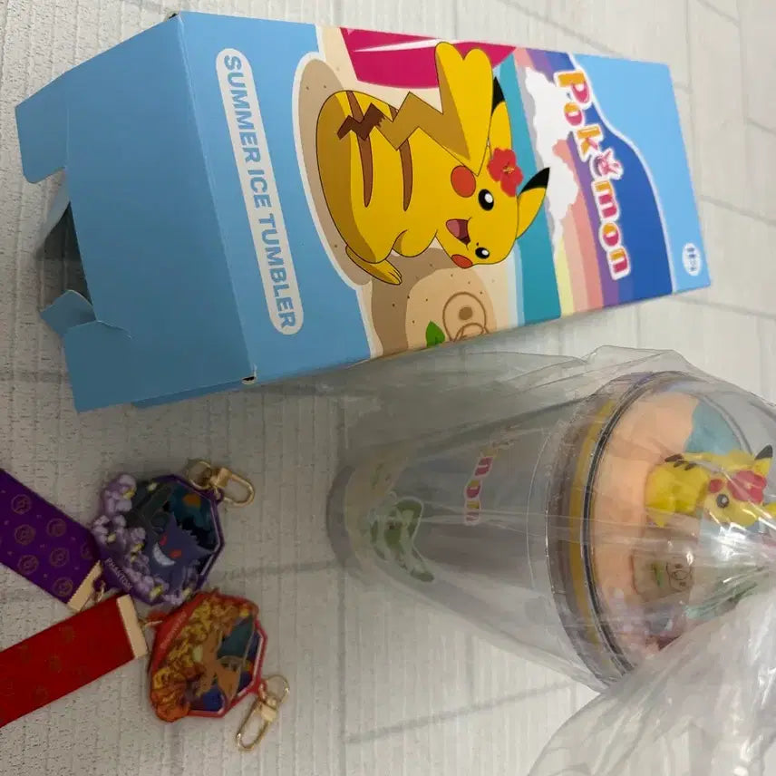[BUNJANG] Pokemon Summer Ice Tumbler + Keychain Set / 포켓몬스터 썸머 아이스 텀블러 + 키링 세트