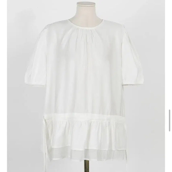 [BUNJANG] J Style Ivlet Lerop Layered String Shirring Blouse - Ivory, Size 2 / (새상품) 제이스타일 이블렛 레로프 레이어트 스트링 셔링 블라우스