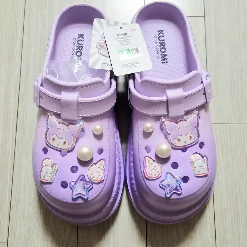 [BUNJANG] Sanrio Kuromi Platform Sandals Purple Size 250 / 산리오 쿠로미 통굽 샌들 키높이 샌들 퍼플 250사이즈 새상품