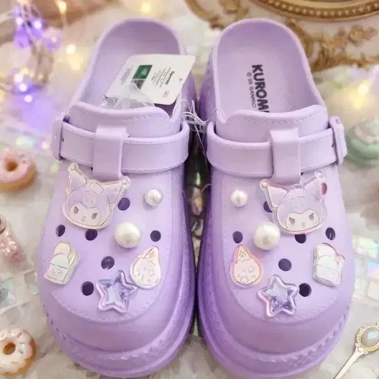[BUNJANG] Sanrio Kuromi Platform Sandals Purple Size 250 / 산리오 쿠로미 통굽 샌들 키높이 샌들 퍼플 250사이즈 새상품