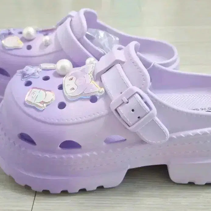 [BUNJANG] Sanrio Kuromi Platform Sandals Purple Size 250 / 산리오 쿠로미 통굽 샌들 키높이 샌들 퍼플 250사이즈 새상품