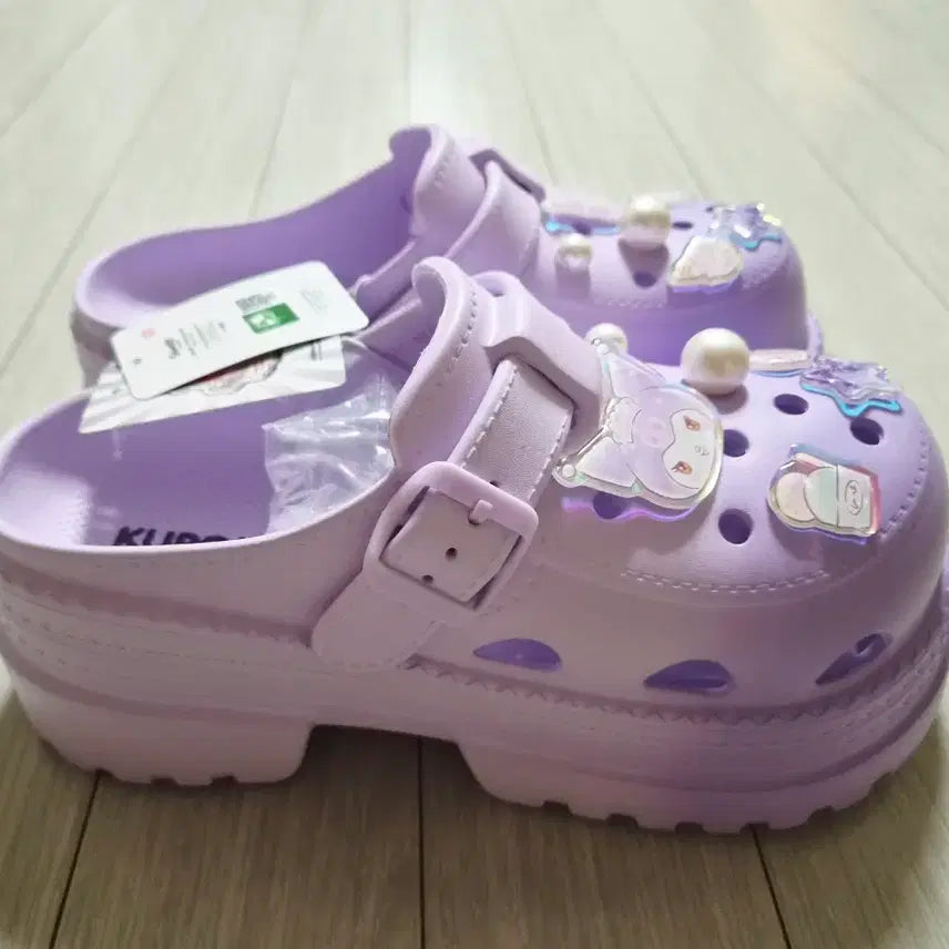 [BUNJANG] Sanrio Kuromi Platform Sandals Purple Size 250 / 산리오 쿠로미 통굽 샌들 키높이 샌들 퍼플 250사이즈 새상품