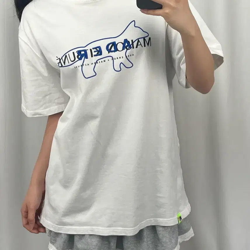 [BUNJANG] Ader Error x Maison Kitsune 21ss White T-Shirt / 아더에러 x 메종키츠네 21ss 화이트 반팔