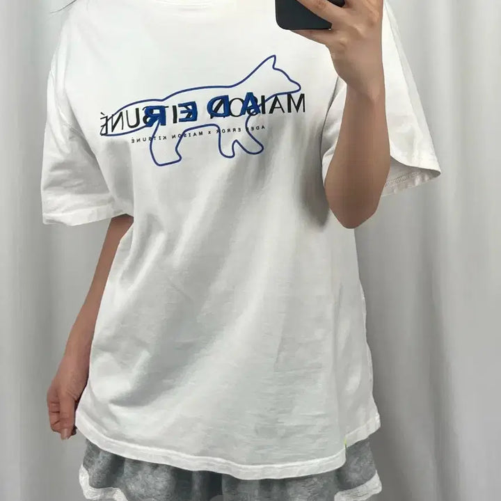 [BUNJANG] Ader Error x Maison Kitsune 21ss White T-Shirt / 아더에러 x 메종키츠네 21ss 화이트 반팔