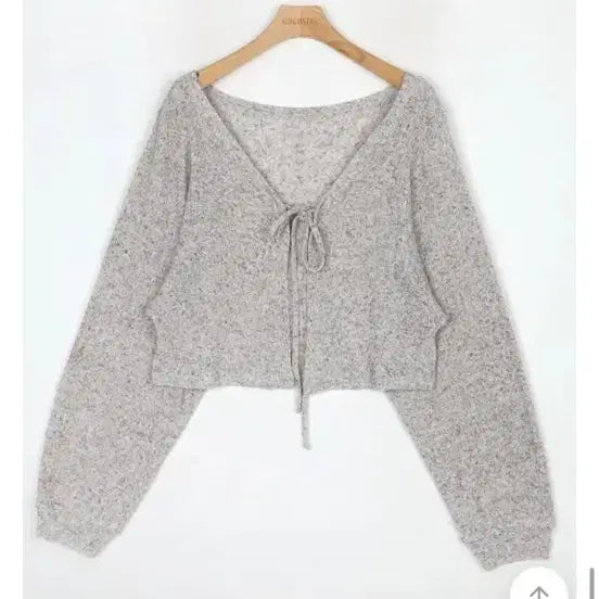 [BUNJANG] Linen Summer Bolero Cardigan - Grey / 새상품 고고싱 린넨 여름 볼레로 가디건 그레이