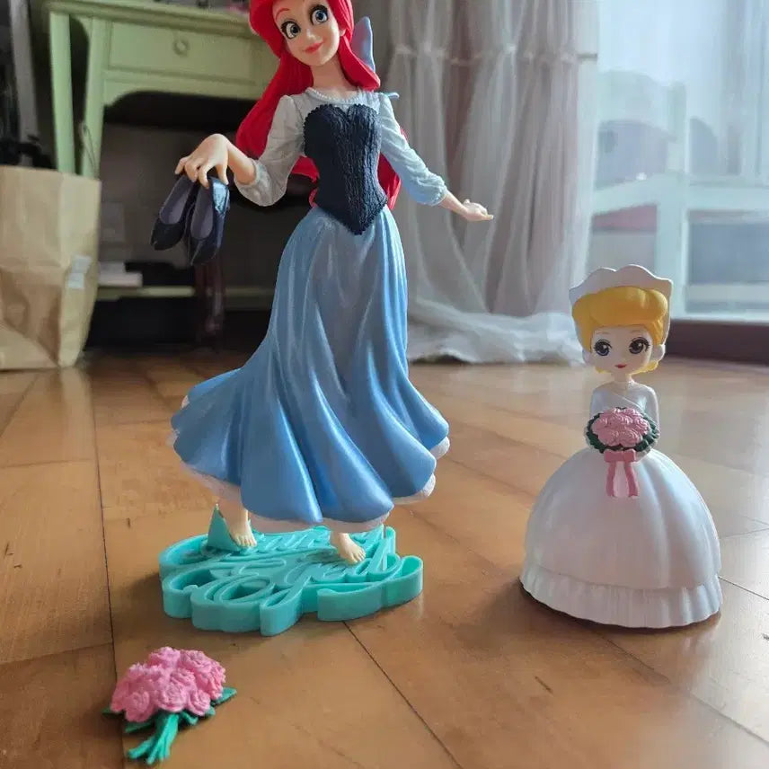 [BUNJANG] Disney The Little Mermaid Ariel &amp; Cinderella Wedding Princess Figure Set / 디즈니 인어공주 신데렐라 피규어