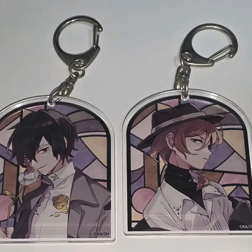 [BUNJANG] Bungo Stray Dogs 10th Anniversary Original Art Dazai Chuuya Keychain Bundle Set / 문스독 10주년 원화 다자이, 츄야 키링 일괄