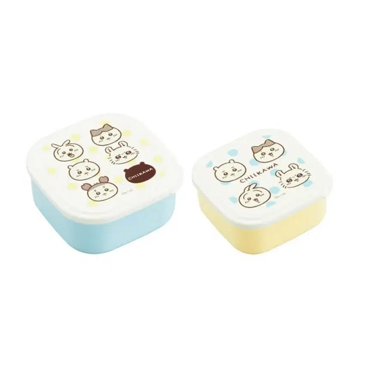 [BUNJANG] Chiikawa Multi-purpose Blue Seal Containers (2-piece Set, 360ml &amp; 550ml) / 치이카와 다용도 블루 씰용기 도시락 2P(360ml, 550ml)