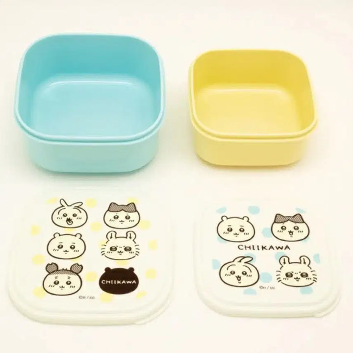 [BUNJANG] Chiikawa Multi-purpose Blue Seal Containers (2-piece Set, 360ml &amp; 550ml) / 치이카와 다용도 블루 씰용기 도시락 2P(360ml, 550ml)