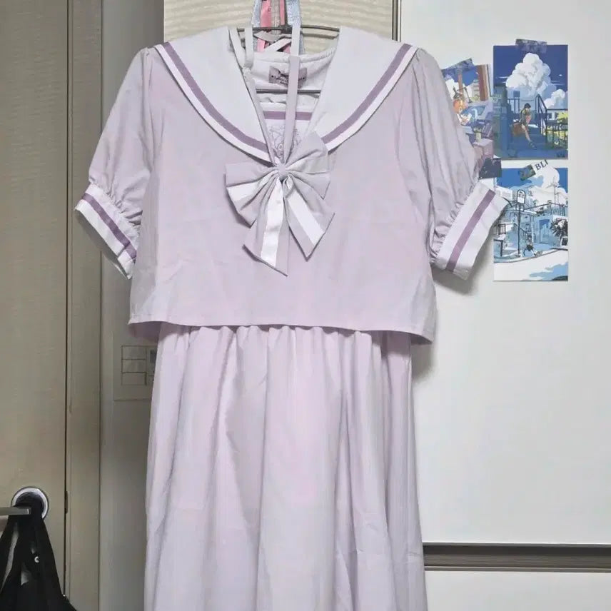 [BUNJANG] Aveil Sanrio Kuromi Sailor Dress - New / 돈키호테 아베일 산리오 쿠로미 세일러복 지뢰계 미시착 새제품 메로쿠로