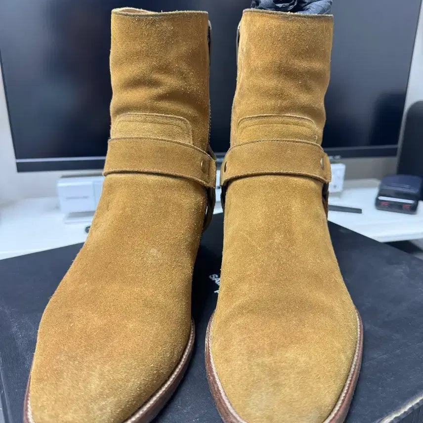 [BUNJANG] Saint Laurent Suede Motorcycle Boots / 생로랑 13시즌 스웨이드 모터사이클 41.5
