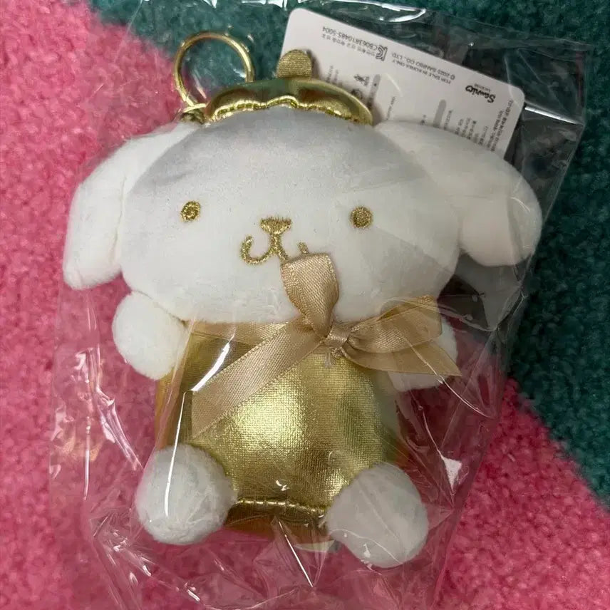 [BUNJANG] Sanrio Pompompurin Gold Heart Charm / 산리오 골드 하트키링 폼폼푸린