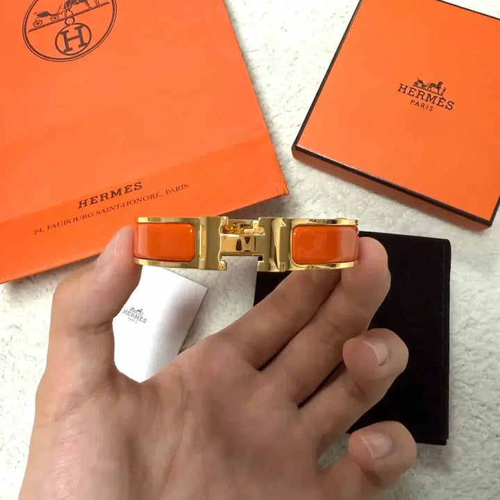 [BUNJANG] Hermes Collier de Chien Orange Bracelet / 에르메스 클릭아슈 오렌지 새상품급