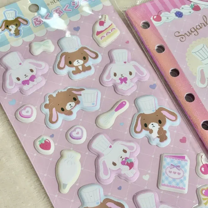 [BUNJANG] Sugabunnies Stationery Memo Pad Diary Inserts Sticker Tile Doll Keyring Bundle Set / 고전 슈가바니즈 메모지 편지지 다이어리속지 스티커 타일 인형키링