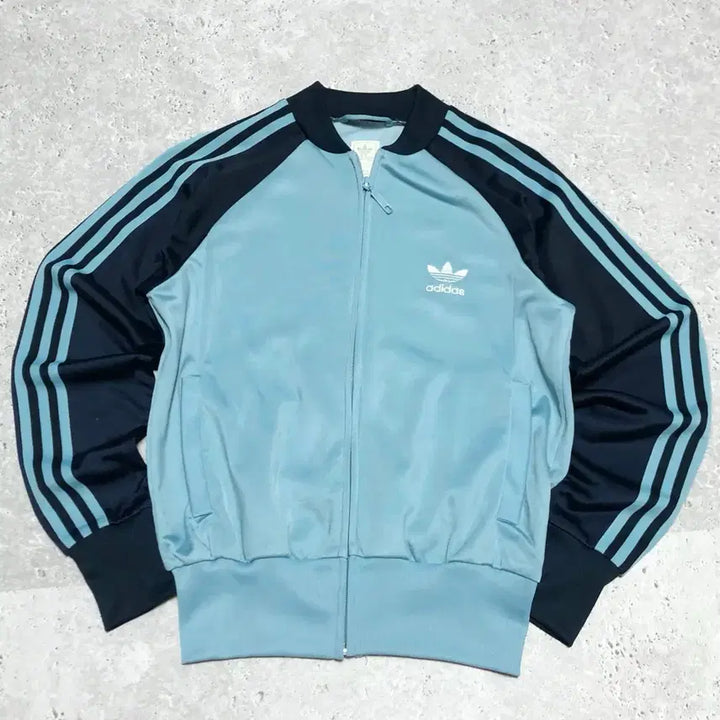 [BUNJANG] Adidas Superstar Sky Blue Jersey Jacket Rare / 아디다스 슈퍼스타 스카이블루 져지 자켓 희귀