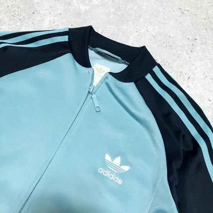 [BUNJANG] Adidas Superstar Sky Blue Jersey Jacket Rare / 아디다스 슈퍼스타 스카이블루 져지 자켓 희귀