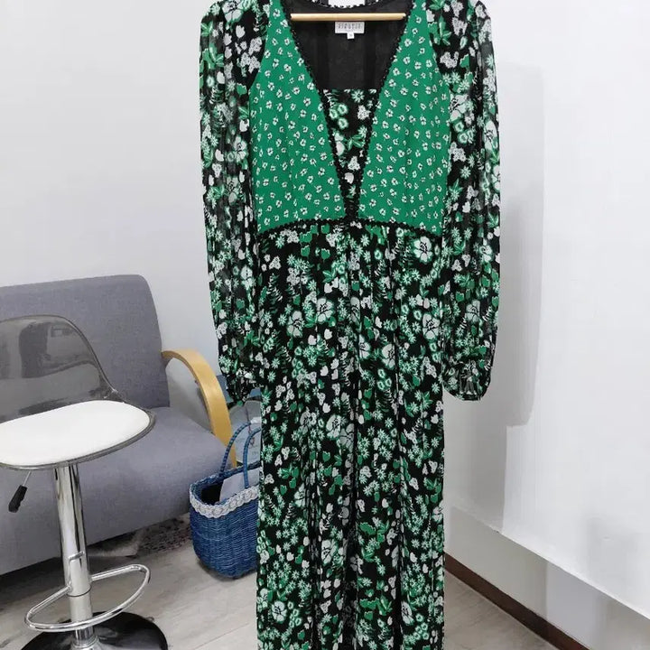 [BUNJANG] Claudie Pierlot Floral Long Dress / 끌로디피에로  플로럴 원피스