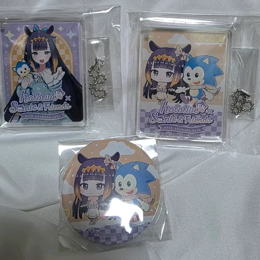 [BUNJANG] Hololive EN Sonii Collaboration Ina SD Acrylic Block &amp; Badge Set / [판매] 홀로라이브 EN 소닉 콜라보 이나 SD 아크릴 블럭, 뱃지