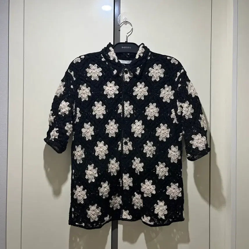 [BUNJANG] Zara Man Crochet Flower Shirt (Medium) / 자라 맨 크로셰 플라워 셔츠 M