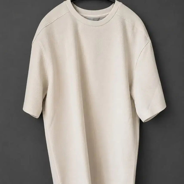 [BUNJANG] Time Homme Round Neck Short Sleeve T-Shirt Beige / 새상품 타임옴므 라운드넥 반팔 티셔츠 베이지