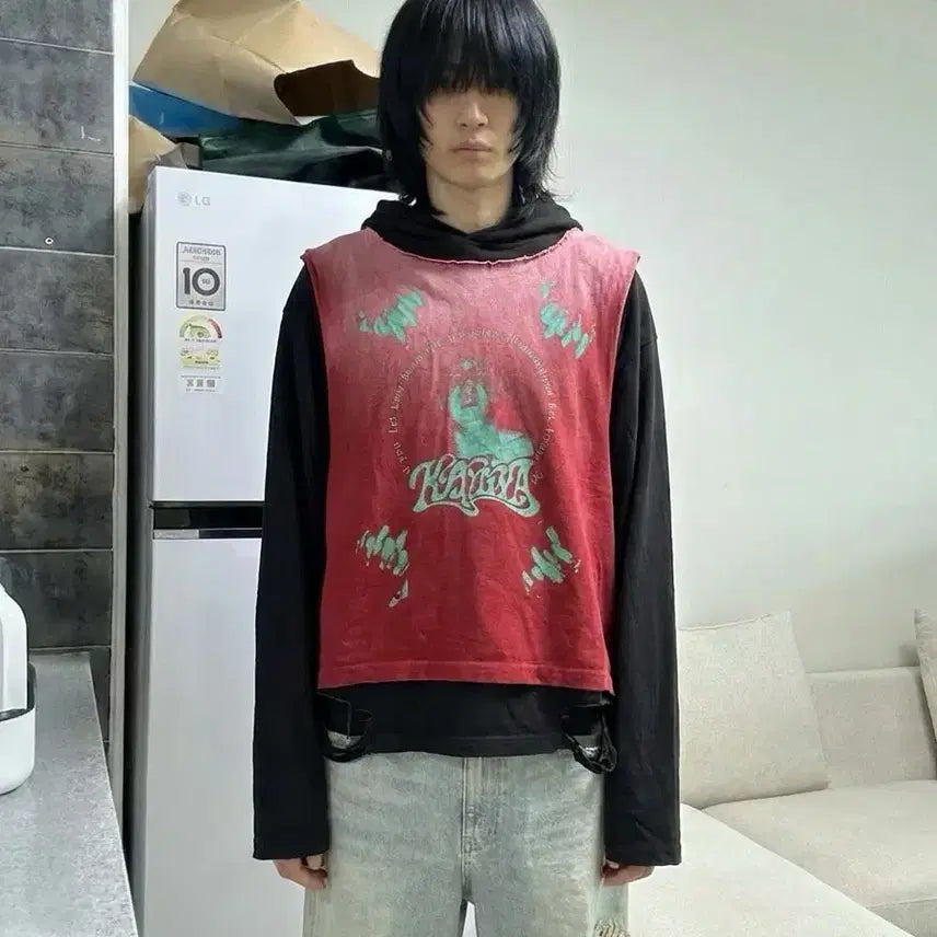 [BUNJANG] Kamiya JEALOUSY BOY Docked Layered Hood Long Sleeve / Kamiya  / JEALOUSY BOY 도킹 레이어드 후드 롱슬리브