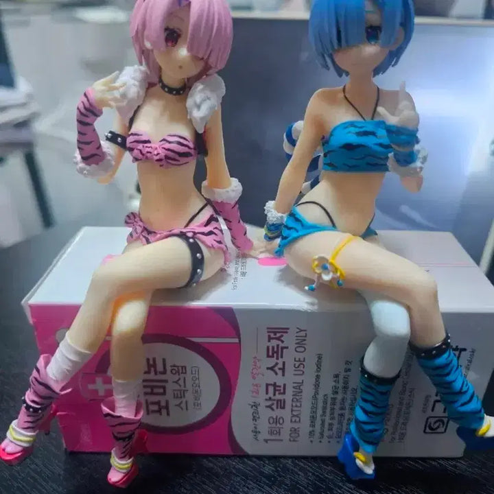 [BUNJANG] Re:Zero Ram &amp; Rem Oni Noodle Stopper Figure / 리제로 렘,람 오니 누들스토퍼