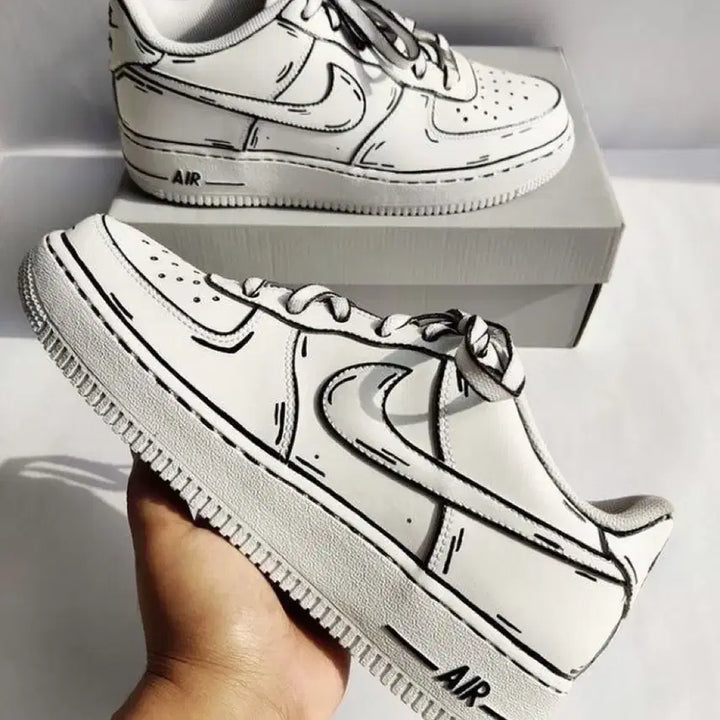[BUNJANG] Nike Air Force 1 2D Custom Cartoon Style Sneakers / 나이키 에어포스 1 2D 커스텀 만화풍 230~300사이즈 주문제작