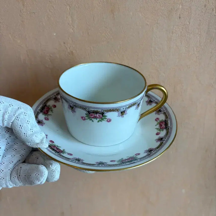 [BUNJANG] 1900s French Limoges Antique Cup and Saucer Set / 1900년 프랑스 앤틱 리모주 컵앤소서