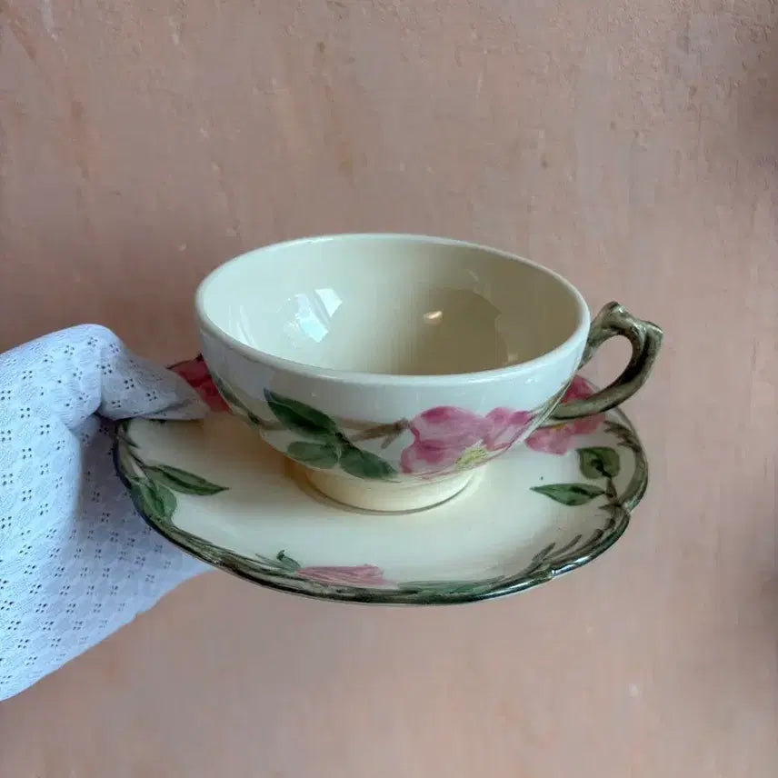 [BUNJANG] Franciscan Desert Rose Cup and Saucer Set / 1940년 미국 프란시스칸 데저트 로즈 사막의장미 컵앤소서