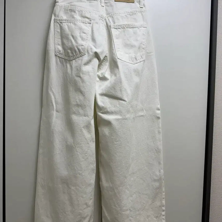 [BUNJANG] Slowmood Wide Pintuck Denim Pants Ivory S (Short Ver.) / 슬로우무드 와이드 핀턱 데님 팬츠 아이보리 s (숏버전)