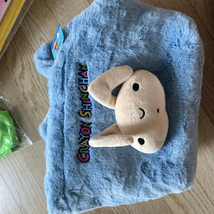[BUNJANG] Crayon Shin-chan Plush Bag - Light Blue / 크레용 신짱 짱구 봉제인형 하늘색 가방