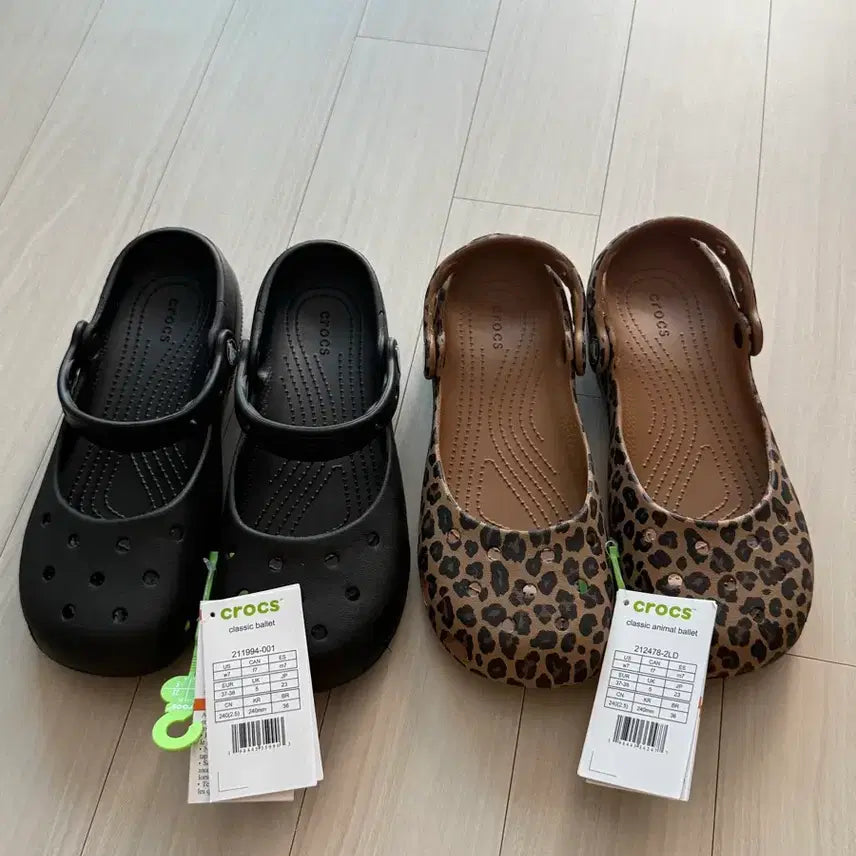 [BUNJANG] Crocs Classic Ballet Leopard Black / (정품) 크록스 발레 레오파드 블랙 새상품
