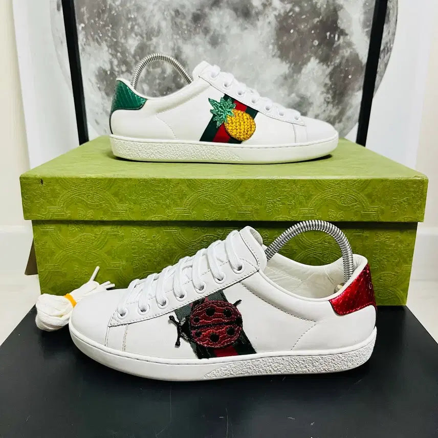 [BUNJANG] Gucci Pineapple Ladybug Ace Sneakers (Size 36) / 정품 36) 구찌 파인애플 무당벌레 에이스 스니커즈 230~235