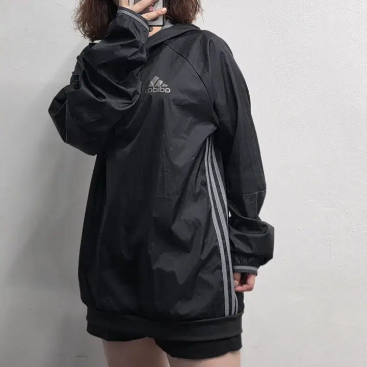 [BUNJANG] Adidas 3-Stripes Hooded Anorak Black Size 105 / [프립]105/아디다스 삼선 후드 아노락 블랙