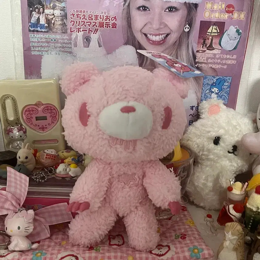 [BUNJANG] Glummy Bear Pink Plush Toy / 글루미베어 핑크 범용토끼 곰 갸루 지뢰계 산리오 산엑스 일본 인형