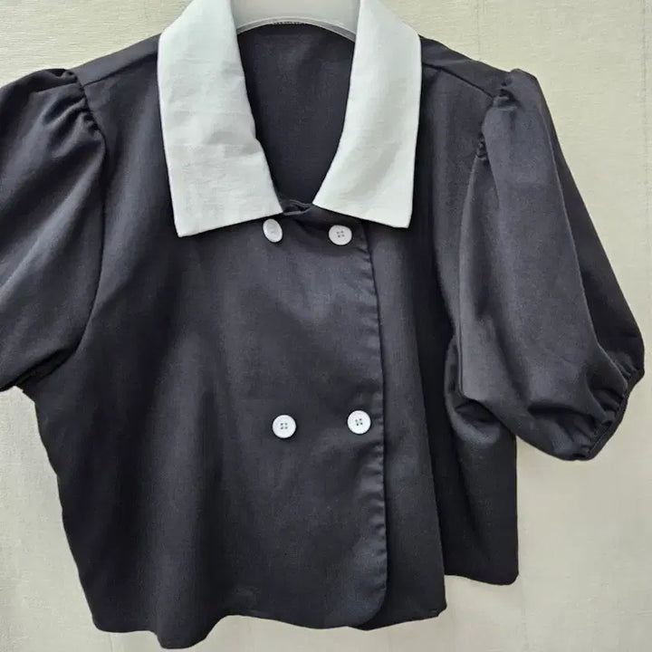 [BUNJANG] Puff Sleeve Cropped Blouse Jacket / 퍼프 크롭블라우스겸 자켓