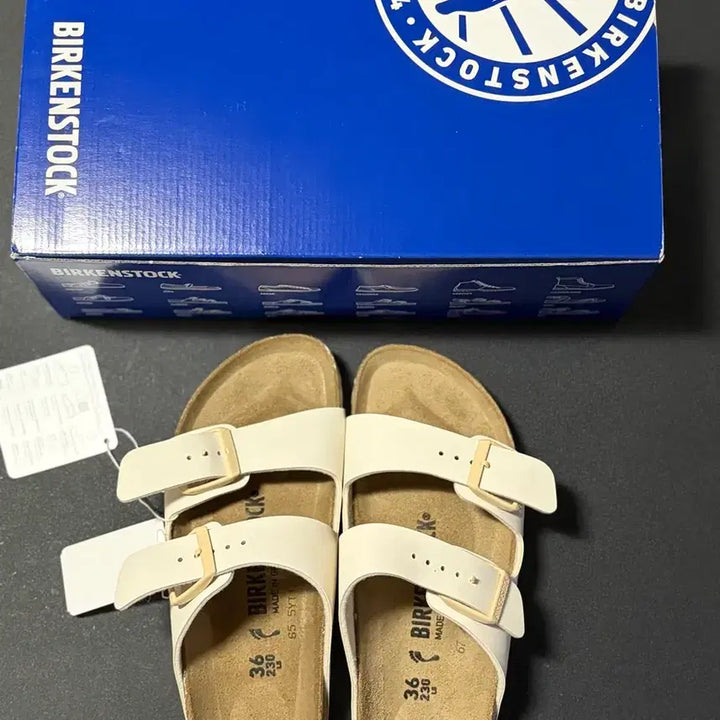 [BUNJANG] Birkenstock Arizona White Eggshell Sandals (230) / 버켄스탁 새상품 아리조나 화이트 에그쉘 230