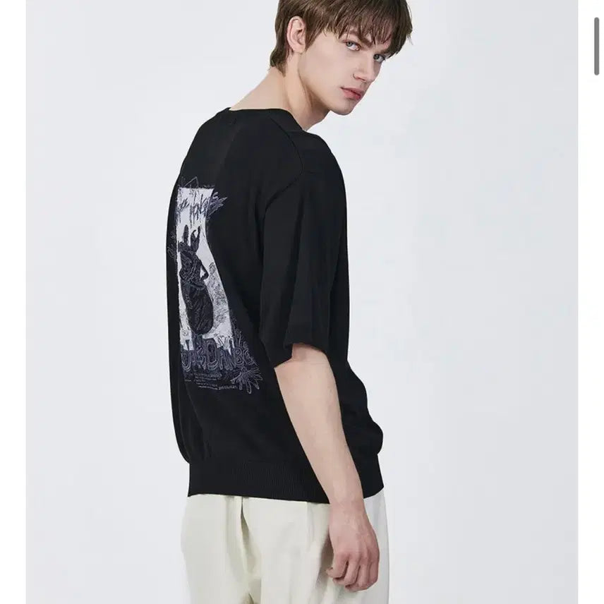 [BUNJANG] Ziozia Embroidery Knit Short Sleeve T-Shirt / [ 새제품]지오송지오 자수 엠브로이드 니트 반팔