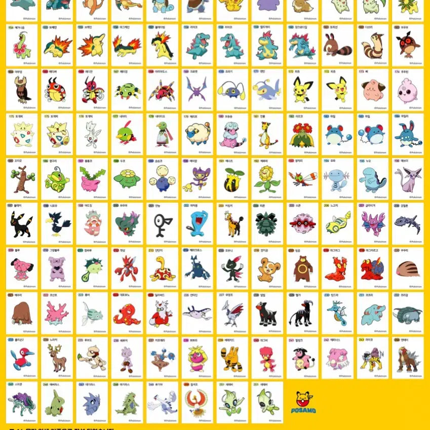 [BUNJANG] Pokemon Sticker Set Gen 1 &amp; 2 (Mew &amp; Mewtwo Included) / 포켓몬 띠부씰 1.2세대 (뮤 뮤츠 포함)저렴하게 팝니다