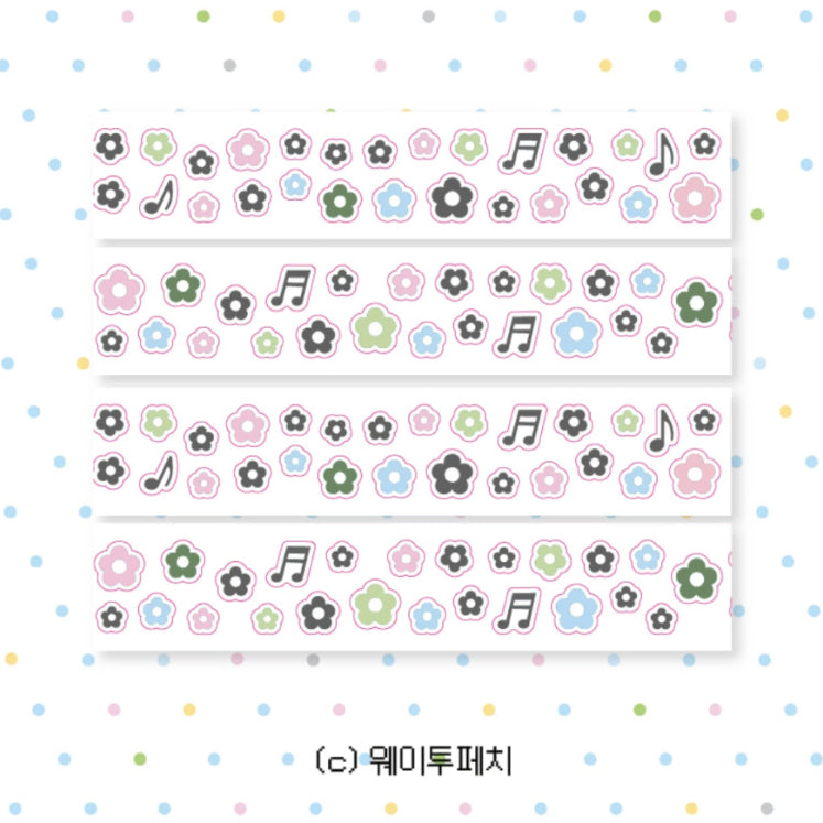 [BUNJANG] WayToFetch Music Flower Hologram Kiss Cut Sticker / 웨이투페치 - 뮤직플라워 홀로그램박 키스컷 띵